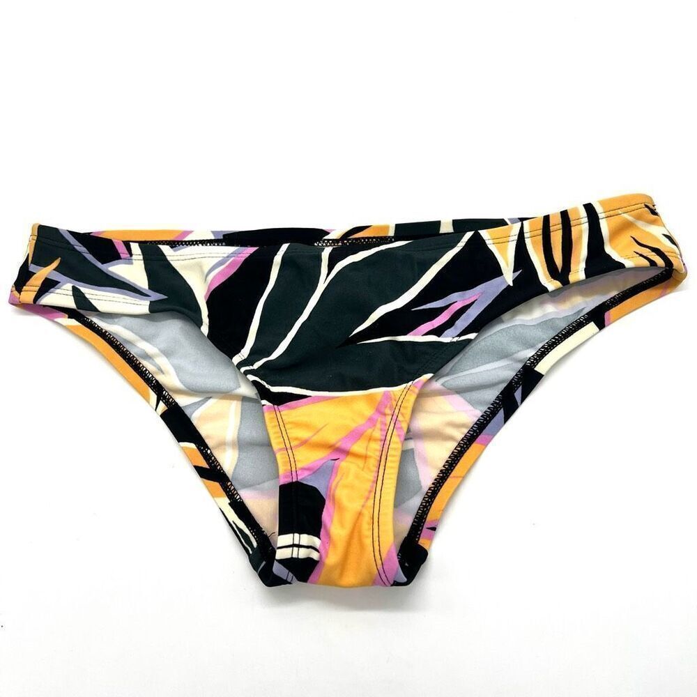 Kona Sol Bold Tropical Bikini Bottom Size Small Green Yellow Lavender